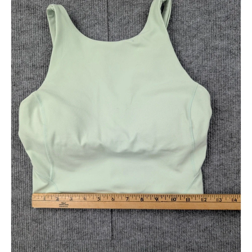 Lululemon Align Tank Womens 4 High Neck Lined Bra Mint Green Light Support Gym